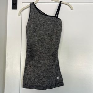 Sweaty Betty one shoulder yoga top with strappy back in XS